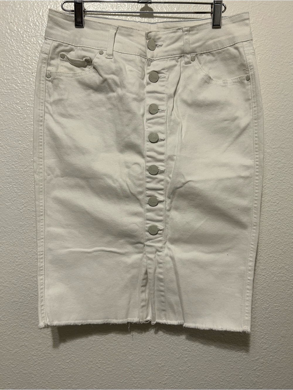 Jag Jeans White Button-Front Denim Pencil Skirt